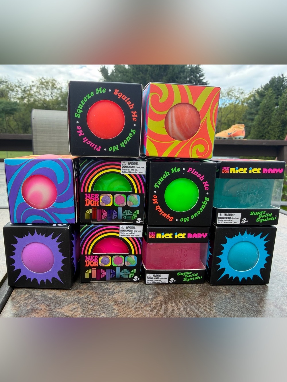 NeeDoh Teenie 10 Pack-Original, Swirl, Ripples, Glow, Nice Ice Baby